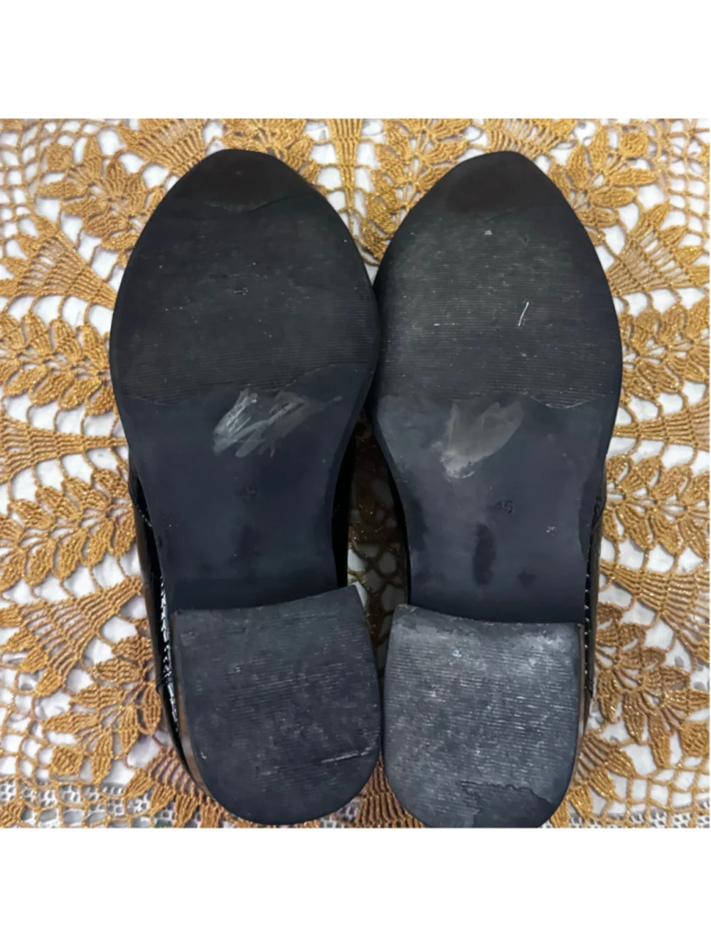 Wolf Valley Black Slip-On Loafers with Silver Studs, Size Men's 11- 12